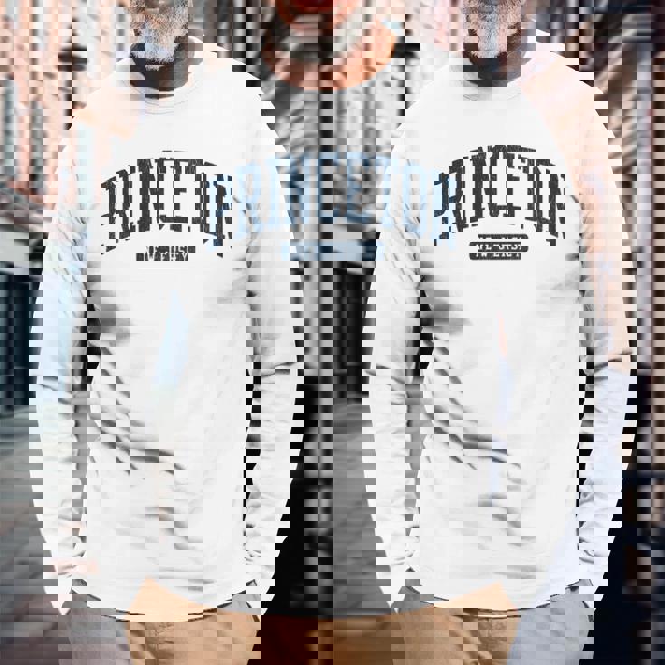 プリンストン ニュージャージー Nj カレッジ大学スタイル ブルー 長袖tシャツ 長袖Tシャツ 高齢者への贈り物