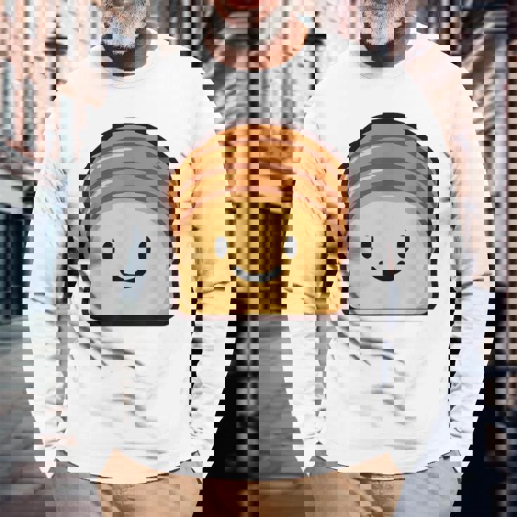 ベーカリー パン ブリオッシュ シンプルでミニマルなユーモア ブリオッシュ 長袖Tシャツ 高齢者への贈り物