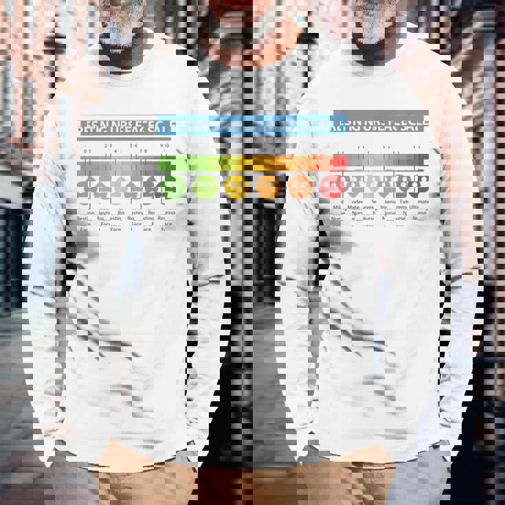 ペインスケール 安静時ナースフェイススケール ナースムード 長袖Tシャツ 高齢者への贈り物