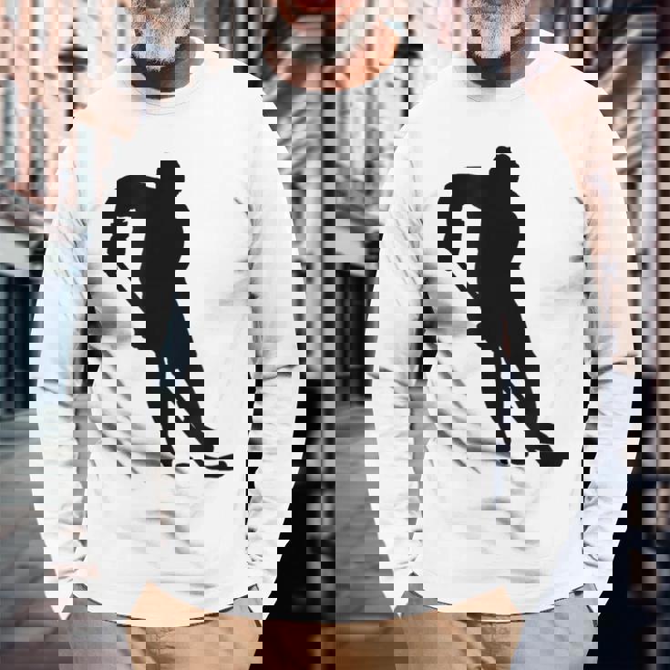 ホッケー選手 長袖Tシャツ 高齢者への贈り物