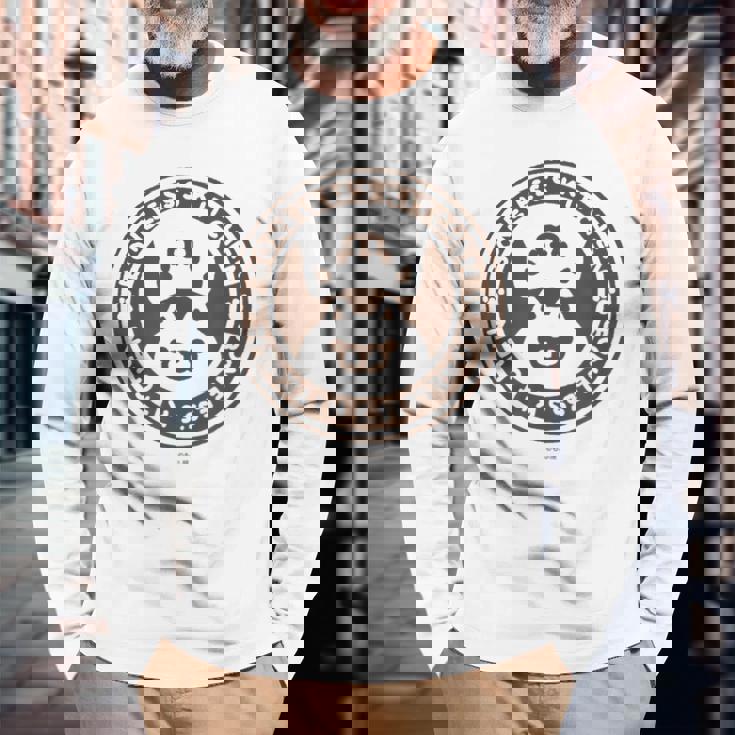 ボンレス犬とボンレス猫 ロゴ 長袖Tシャツ 高齢者への贈り物