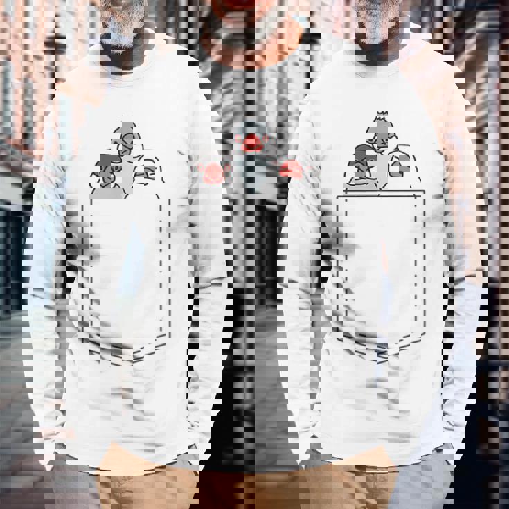 ポケット文鳥 白文鳥 ノーマル文鳥 桜文鳥 並文鳥 シナモン文鳥 文鳥の飼い主 文鳥好き かわいい 文鳥 長袖Tシャツ 高齢者への贈り物