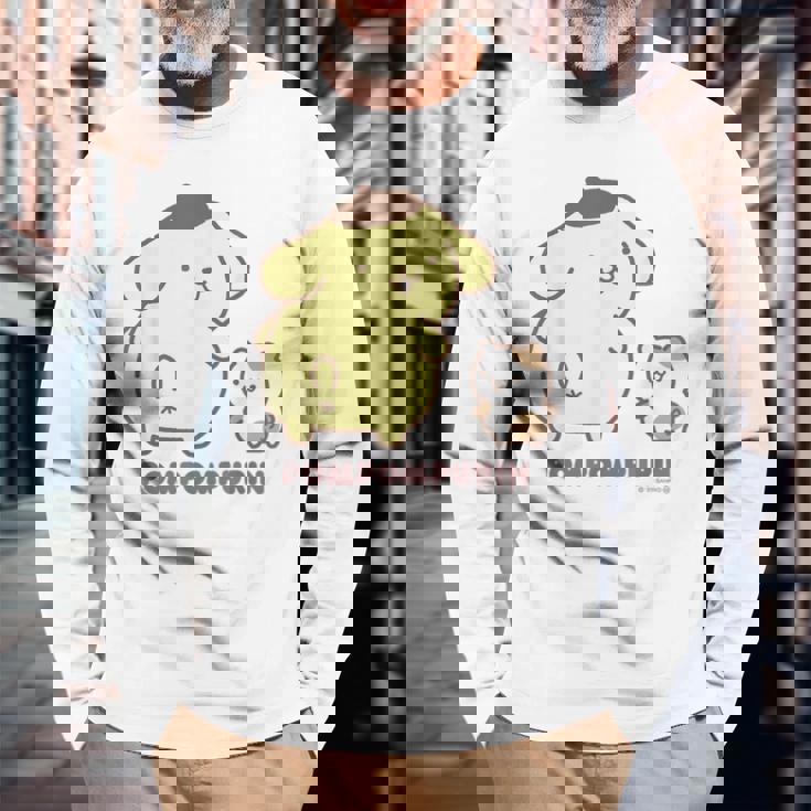 ポムポムプリン ふりむき ライトカラー 長袖Tシャツ 高齢者への贈り物