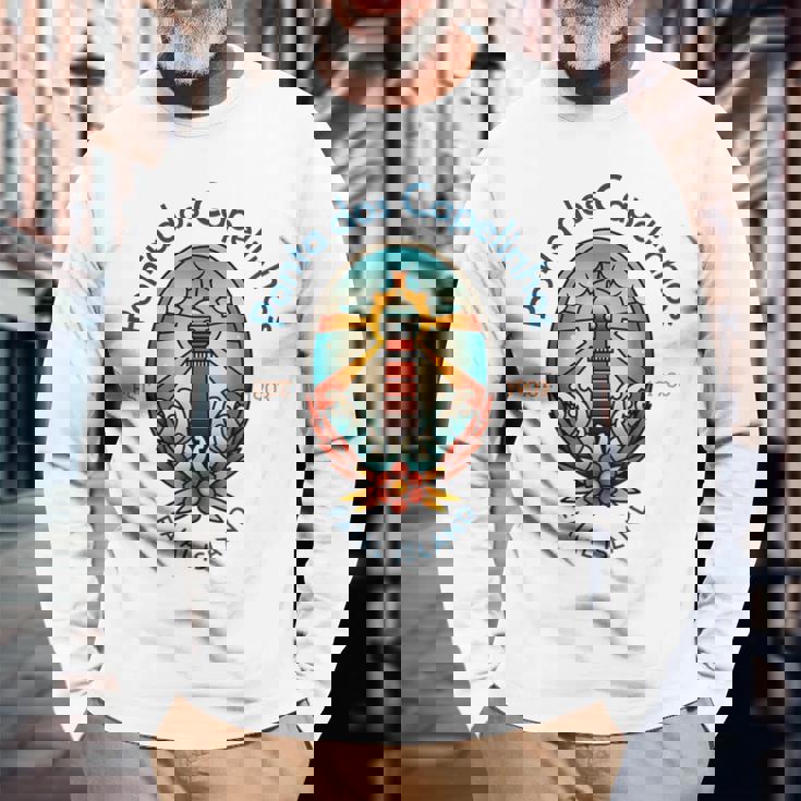 ポンタ・ドス・カペリーニョス灯台 アゾレス諸島 長袖Tシャツ 高齢者への贈り物