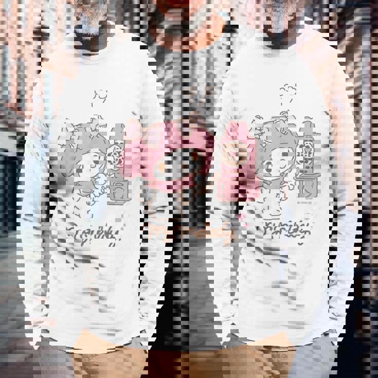 マイメロディ でんわ ライトカラー 長袖Tシャツ 高齢者への贈り物