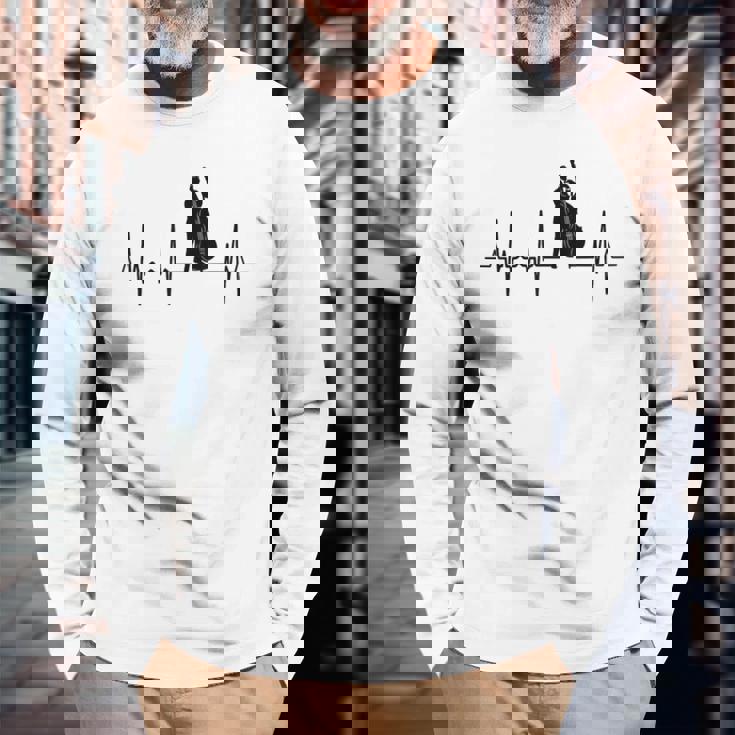 マイ・ハート・ビーツ・フォー・コントラバス・ハートビート 長袖Tシャツ 高齢者への贈り物