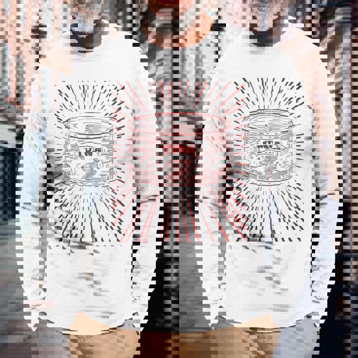 マグロ缶 長袖Tシャツ 高齢者への贈り物