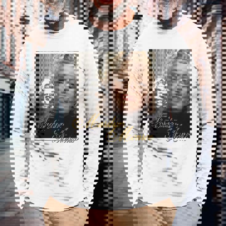 マリリンモンロー_004 長袖tシャツ 長袖Tシャツ 高齢者への贈り物