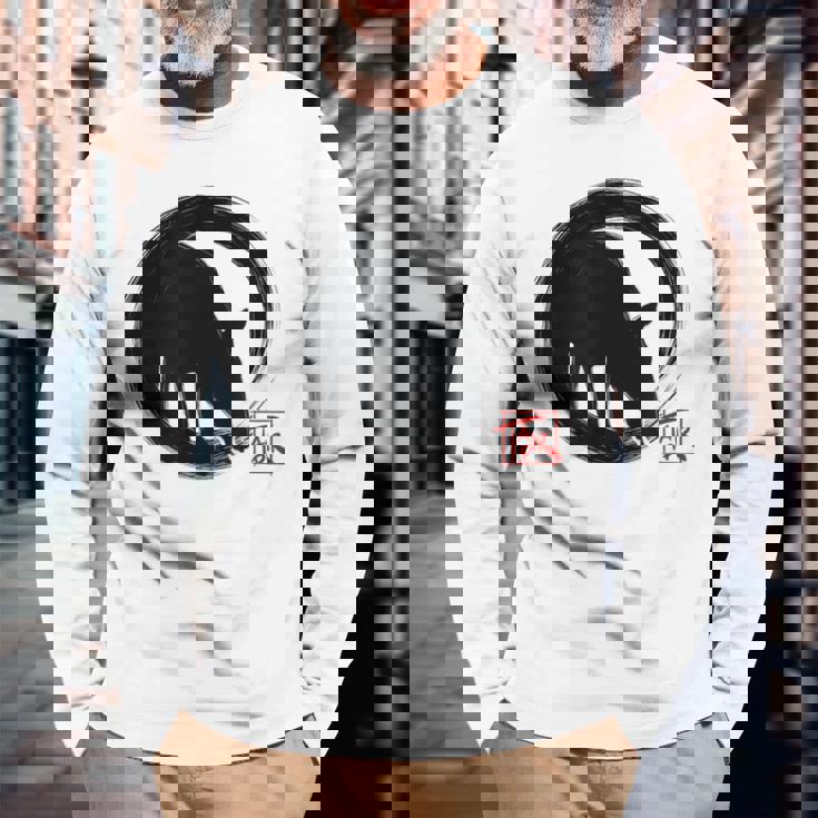 マレーバク 日本の円相環 禅のバク 長袖Tシャツ 高齢者への贈り物