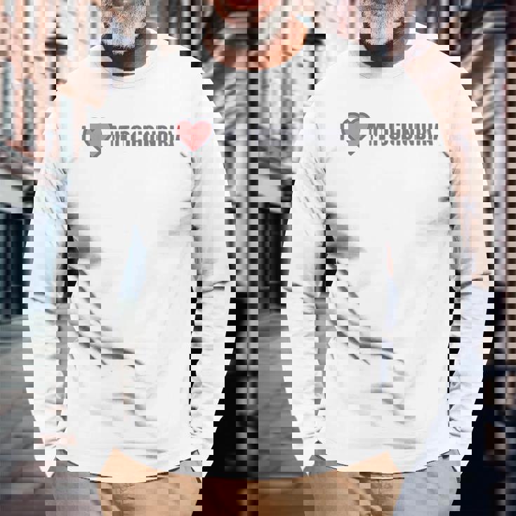 ミトコンドリア生物学教師動物細胞ミトコンドリア 長袖Tシャツ 高齢者への贈り物