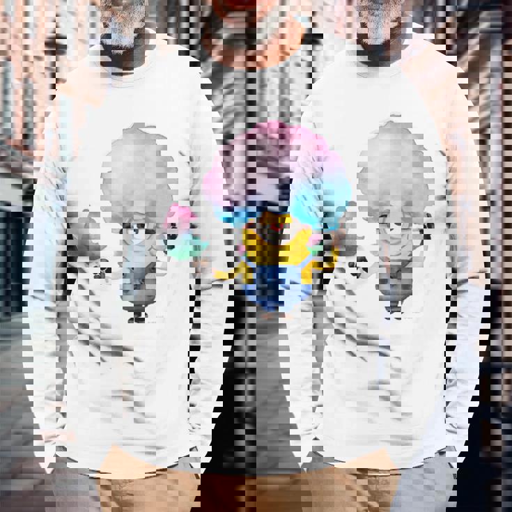 ミニオン Water Colorcotton Candytuart 長袖Tシャツ 高齢者への贈り物