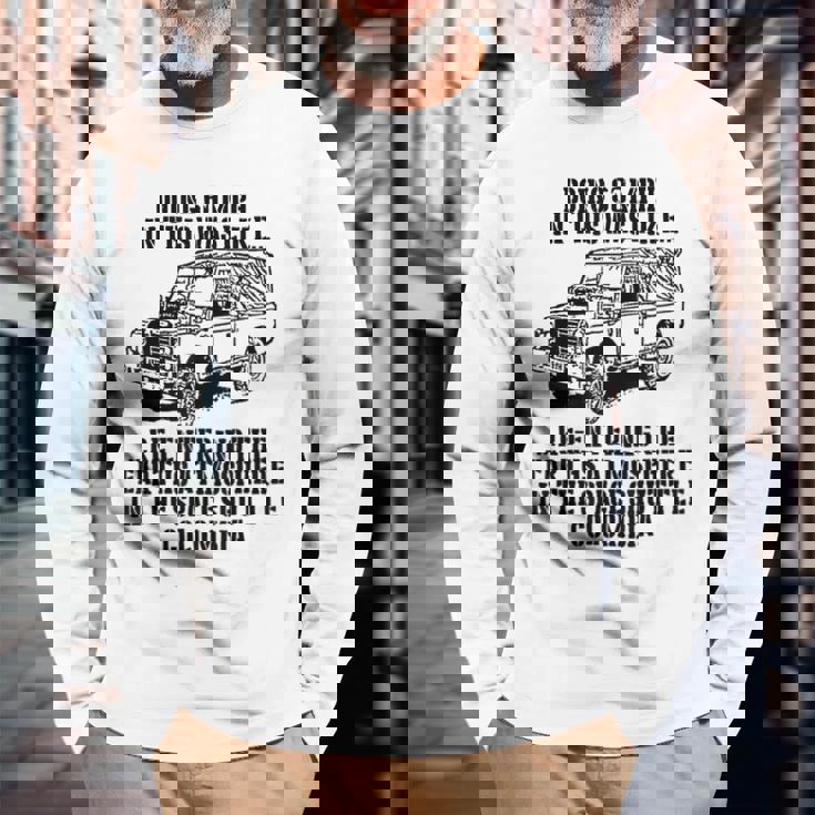 ミリタリーユーモア ランドローバーのファン 長袖Tシャツ 高齢者への贈り物