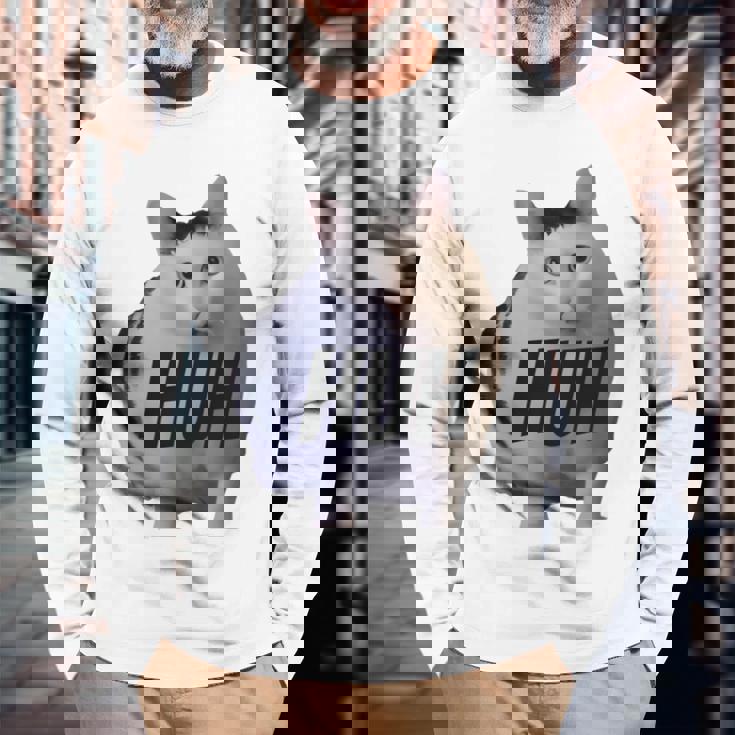 ミームハァキャット面白い 長袖tシャツ 長袖Tシャツ 高齢者への贈り物