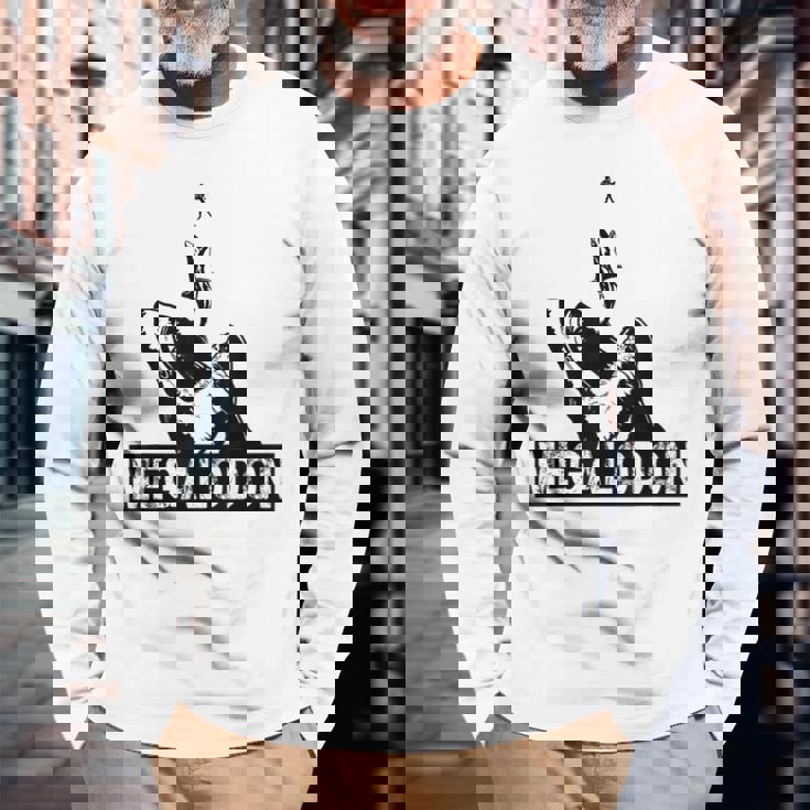 メガロドン ホオジロザメ ジャイアントシャーク サメの恋人 ダイバー 長袖Tシャツ 高齢者への贈り物