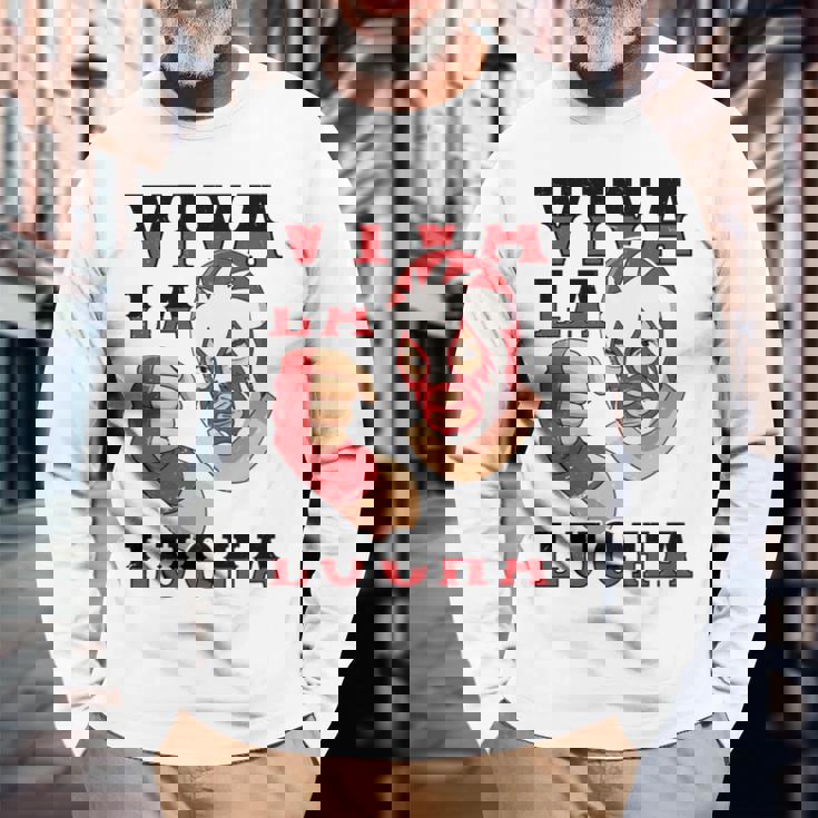 メキシコプロレス レスラー ルチャリブレ マスク メキシコ ファイター 長袖tシャツ 長袖Tシャツ 高齢者への贈り物