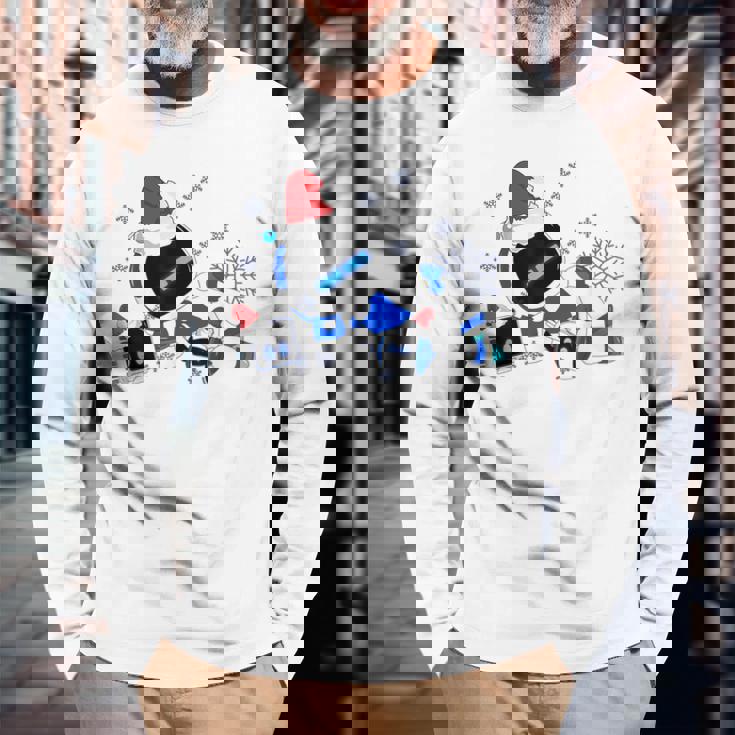 メリークリスマス アストロボット ファニースウェットシャツ 長袖Tシャツ 高齢者への贈り物