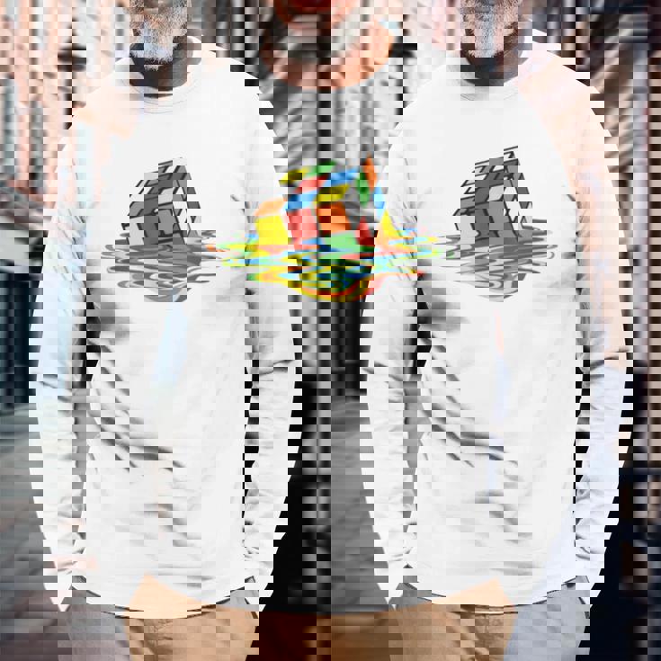 メルティング ルービックキューブ 長袖Tシャツ 高齢者への贈り物