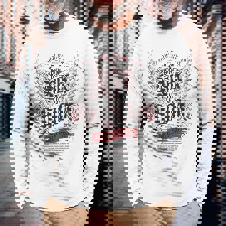 モダン ヒップホップ ビンテージ グラフィティ エッジー アーバン バックプリント ストリートウェア 長袖Tシャツ 高齢者への贈り物