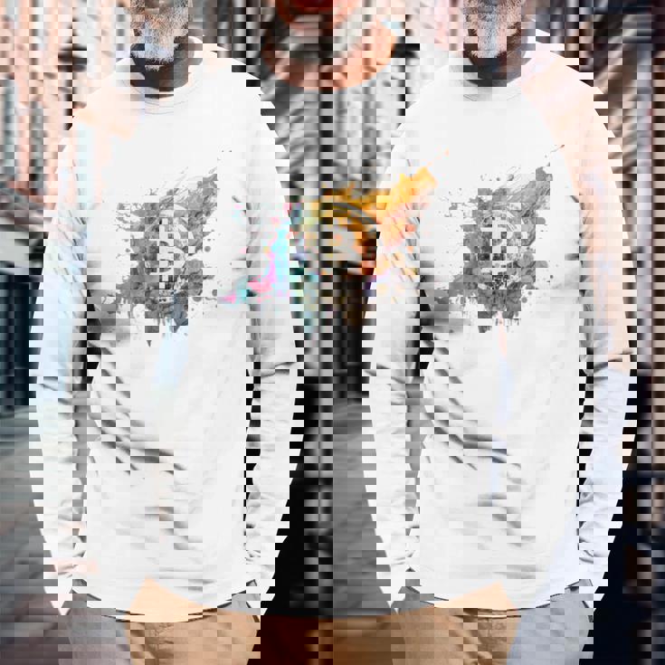 モダンビットコインアート Hodl Btc Btcアート カラフルなビットコイン 長袖Tシャツ 高齢者への贈り物