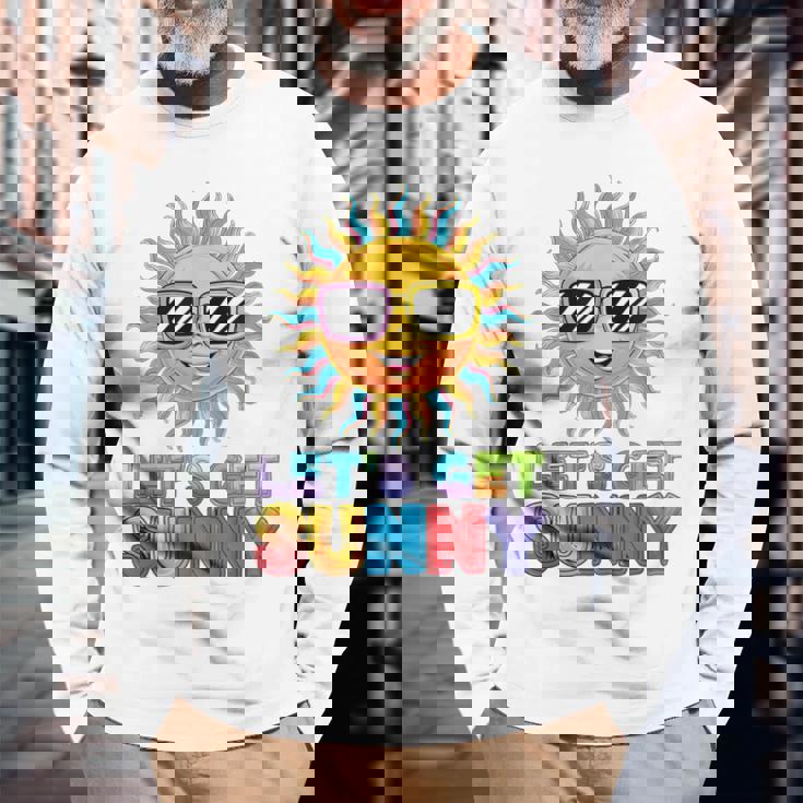 モチベーション輝くレッツゲットサニー活気 長袖Tシャツ 高齢者への贈り物