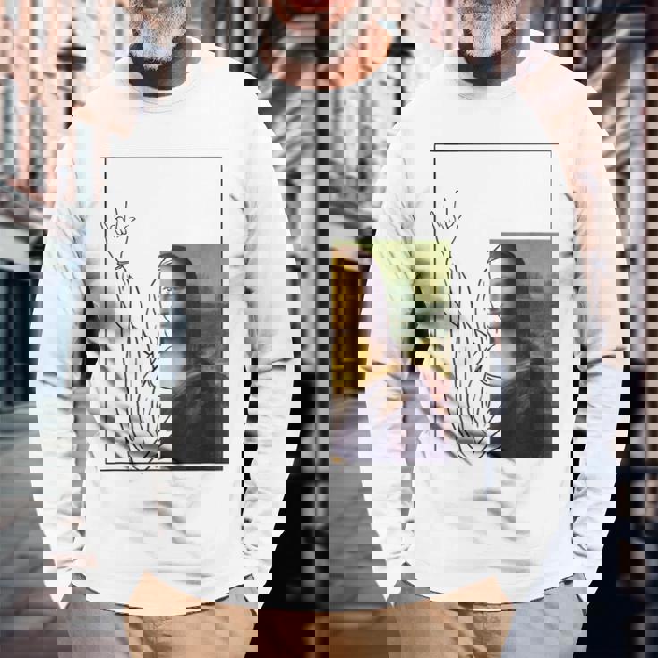 モナリザ 芸術愛好家 芸術好き 古典美術史 長袖Tシャツ 高齢者への贈り物