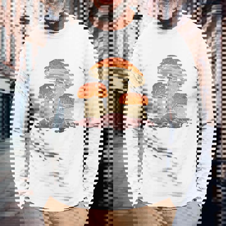 モレル茸 長袖tシャツ 長袖Tシャツ 高齢者への贈り物