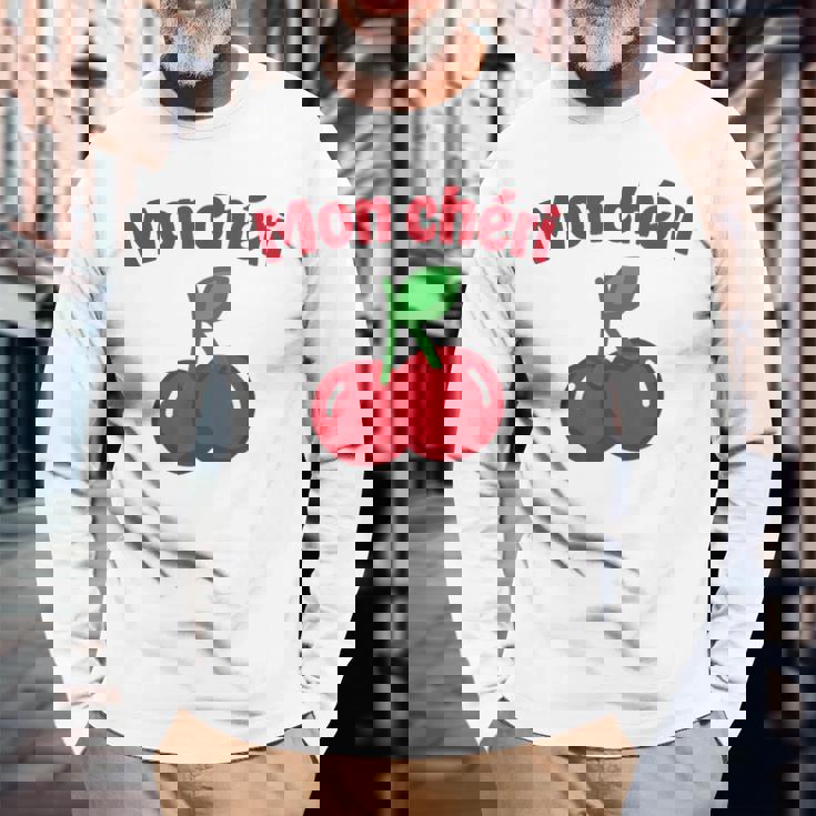 モンシェリ、チェリー 長袖Tシャツ 高齢者への贈り物