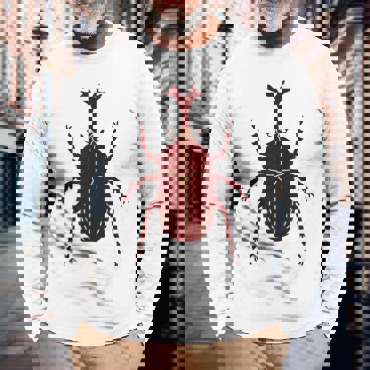 ヤマトカブト _昆虫_カブトムシ 長袖Tシャツ 高齢者への贈り物