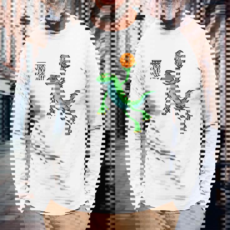 ヤモリ バスケットボール ホビー スポーツ 爬虫類 長袖tシャツ 長袖Tシャツ 高齢者への贈り物