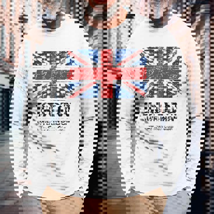 ユニオンジャック 英国の国旗 グレートブリテン ロンドン Union Jack 長袖Tシャツ 高齢者への贈り物