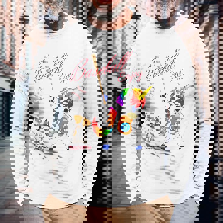 ユニコーン 野球 デコピン 長袖tシャツ 長袖Tシャツ 高齢者への贈り物