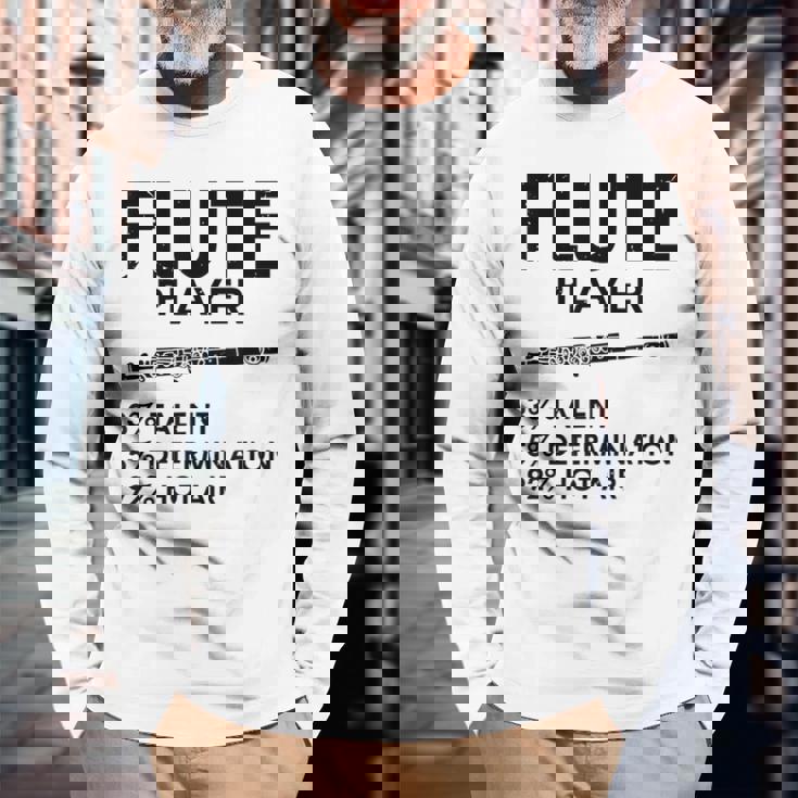 ユーモラスなフルート 愛好家 ステートメント皮肉なフルート 面白い 長袖Tシャツ 高齢者への贈り物