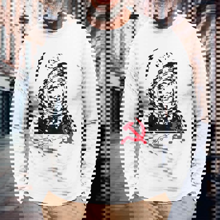 ユーリ・ガガーリン ソ連ロスコスモス コスモノート 長袖Tシャツ 高齢者への贈り物