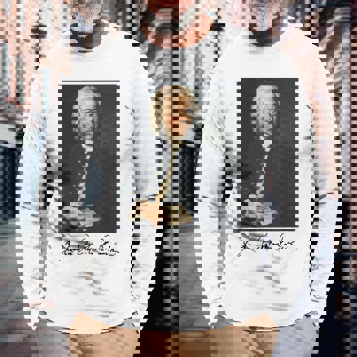 ヨハン・セバスティアン・バッハ 作曲家 クラシック音楽 Bach Composer Classical Music 長袖Tシャツ 高齢者への贈り物