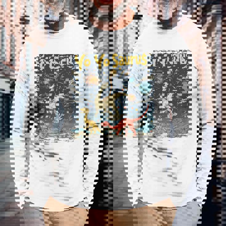 ヨーヨーザウルスファニーヨーヨー時代 長袖tシャツ 長袖Tシャツ 高齢者への贈り物