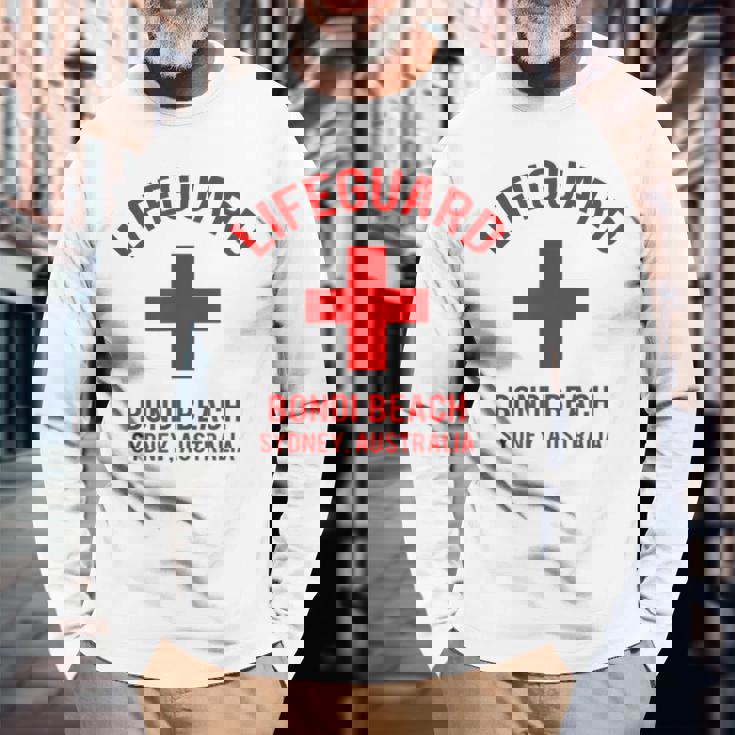 ライフガード ボンダイビーチ、シドニー、オーストラリア 長袖Tシャツ 高齢者への贈り物