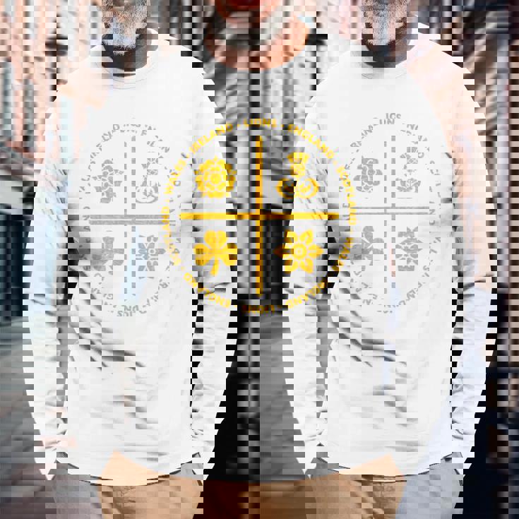 ラグビーライオンズ アイルランド イングランド ウェールズ スコットランド アイコン ゴールド 長袖Tシャツ 高齢者への贈り物