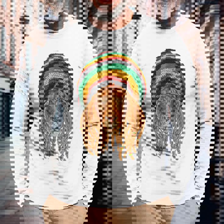 ラスタライオン ジャマイカ ラスタファリ カラーギフト レゲエ愛好家に 長袖Tシャツ 高齢者への贈り物