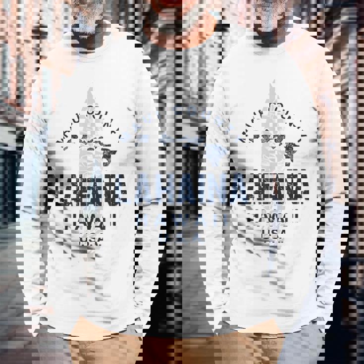 ラハイナ マウイ ハワイ ヴィンテージ ハワイ諸島 サーフ 長袖Tシャツ 高齢者への贈り物