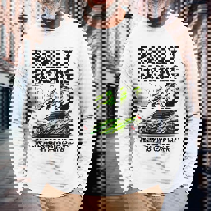 メンズ ラリーレース 父 ファニー ラリーカー レーシング お父さん 長袖Tシャツ 高齢者への贈り物