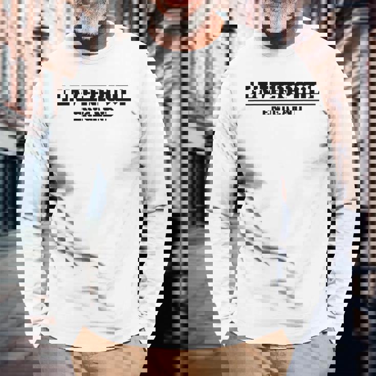 リバプール イングランド ヴィンテージ リバプール 長袖Tシャツ 高齢者への贈り物