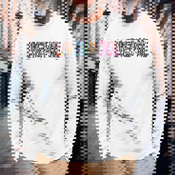 リバプールイングランド リバプールグラフィック 長袖Tシャツ 高齢者への贈り物