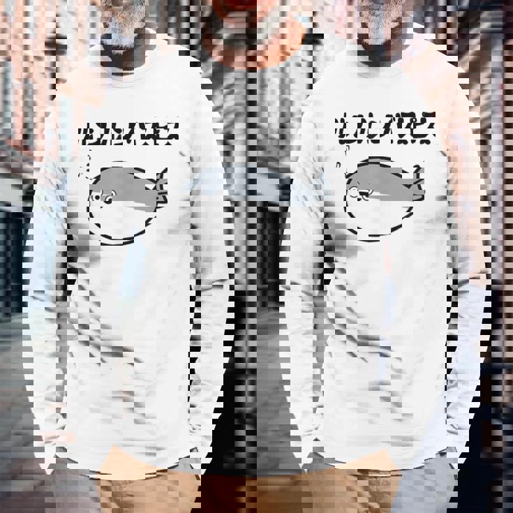 ルンルンバスピス サカバンバスピス 可愛い バズり 古代魚 喜怒哀楽 ネタ お笑い 面白 おもしろ ネタ 長袖Tシャツ 高齢者への贈り物