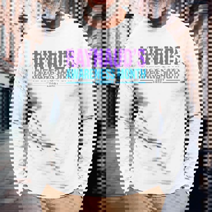 レイノー病啓発 レイノー啓発月間 長袖tシャツ 長袖Tシャツ 高齢者への贈り物