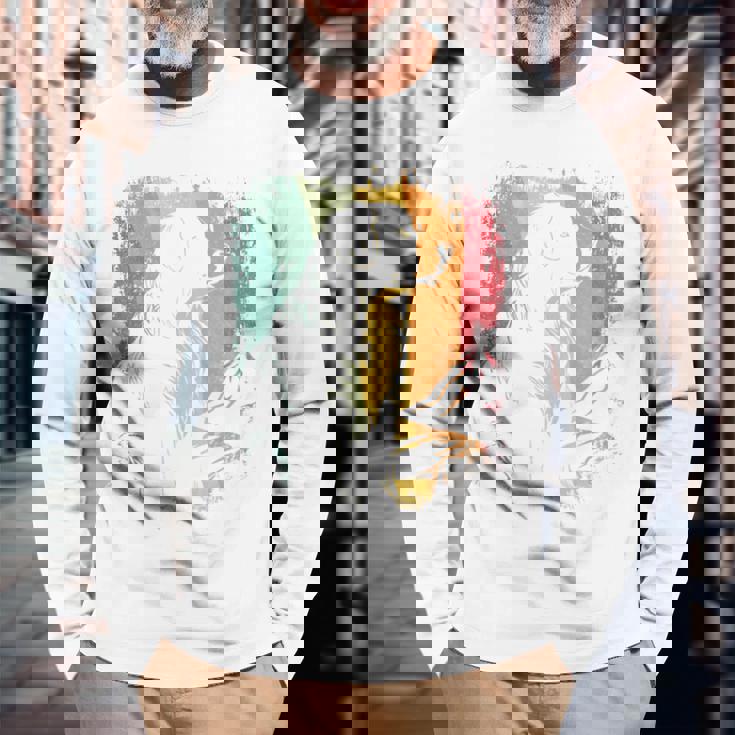 レトロなビンテージデザインのバーニーズマウンテンドッグ 長袖tシャツ 長袖Tシャツ 高齢者への贈り物