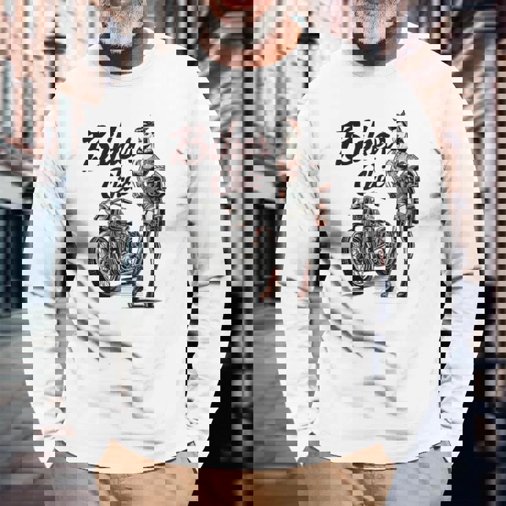 レトロなピンナップ 長袖Tシャツ 高齢者への贈り物