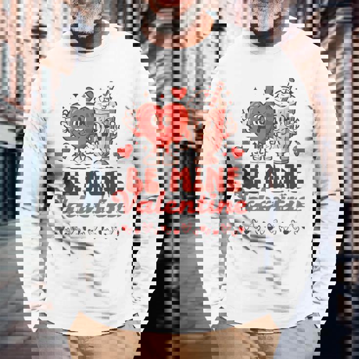 ロマンチックな手描きのスタイル バレンタインデー 長袖Tシャツ 高齢者への贈り物