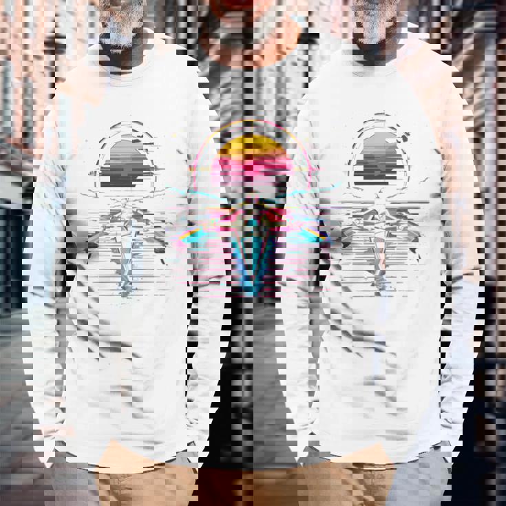 ローイング レトロウェーブ スカーリング 長袖tシャツ 長袖Tシャツ 高齢者への贈り物