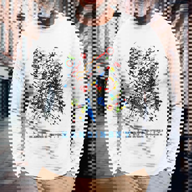 ワシリーカンディンスキー抽象芸術 長袖Tシャツ 高齢者への贈り物