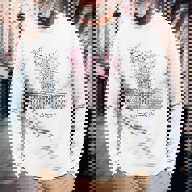 ワシントンdcキャピトルビル桜 長袖Tシャツ 高齢者への贈り物